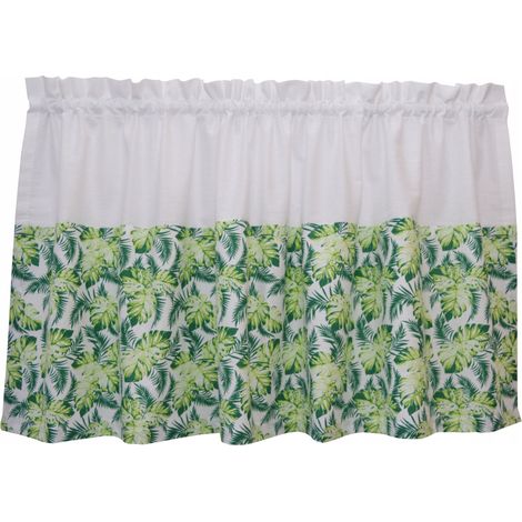 Tenda da cucina ZAZDROSTKA con motivo a foglie della giungla, 100x60