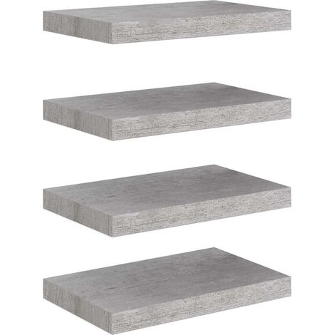 Maison Exclusive - Schweberegale 4 Stk. Betongrau 40x23,5x3,8 cm (1/5)