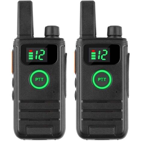 2 talkies-walkies mini portables - Batterie 6800mAh - Radio bidirectionnelle - Inclus headset - Communication longue distance fiable et compacte (1/4)