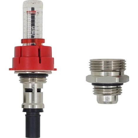 Débitmètre chauffage sol pour collecteur plancher chauffant – Indicateur de flux d'eau G1/2 – Adaptateur G3/4 inclus – Équilibrage optimal (1/5)