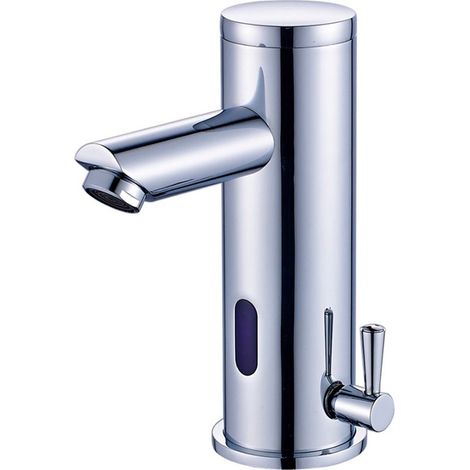 Saniverre – Robinet automatique sans contact – Capteur infrarouge – Corps et bec en laiton – Finition chrome brillant – Hauteur 18 cm – Débit 6,8 L/min (1/5)