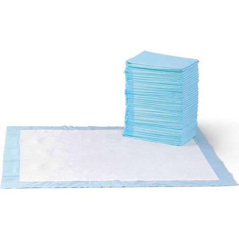 Tappetini assorbenti blu (45 cm x 60 cm) per cuccioli, a prova di perdite, super assorbenti, ad asciugatura rapida, per l'addestramento alla pulizia, 50 pezzi (1/5)