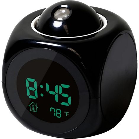 Generico Horloge à projection pour chambre, réveil de chevet avec (1/5)