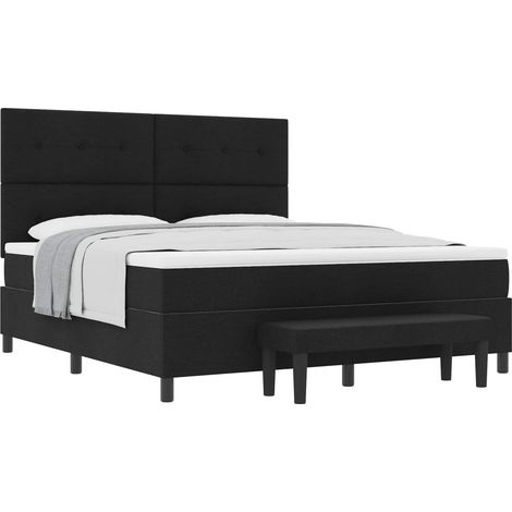 Maison Exclusive - Boxspringbett mit Kopfteil Schwarz 180 x 200 c (1/5)