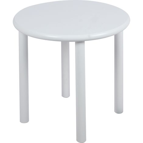 Weißer runder MDF-Kieferntisch 45x45x42 cm für Wohn- und Schlafzimmer, modernes Design VS38We BEGRYF (1/5)