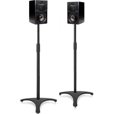 Speaker Stands, Height Adjustable from 34 to 50 inches with Cable Management, Speaker Mount, 2 Pack, Load Capacity 8.6 kg each. (1/5)