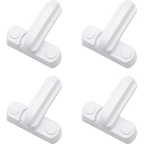 Brouilleur de cendre + vis de montage, serrure de porte et fenêtre en PVC PVC, bras haute sécurité blanc, 4 paquets (1/5)