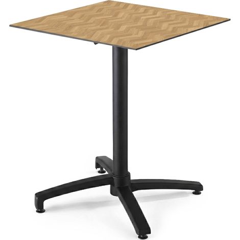 Table de terrasse 70 cm inclinable stratifié bois chevron (1/5)