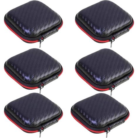 Sollbry Caja de auriculares portátil de 6 piezas, mini bolsa de EVA, bolsa de almacenamiento, estuche rígido con cremallera, se puede usar para auriculares/Bluetooth/cable de carga/llave, etc. (1/4)