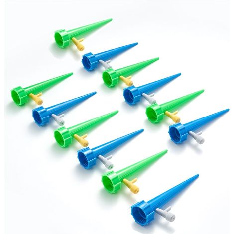 Lot de 12 compte-gouttes avec valve, plastique, réglable, bleu/vert (1/5)