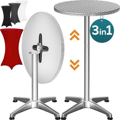 Casaria® Mesa Alta Plegable Funda Lavable Altura Ajustable 70/115cm Aluminio Ø60cm Resistente Intemperie Antideslizante Fiesta Gastro Jardín Rot (de)