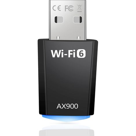 Clé WiFi pour pc, AX900 WiFi 6 Carte WiFi USB Double Bande 5GHz 2.4GHz Clé USB Dongle WiFi Adaptateur WiFi Compatible avec Windows 11/10/7 (1/5)