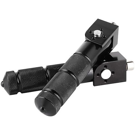 BEBUSINGOTO Klappbares Motorradpedal, 8 mm hinteres Fußpedal für Elektrofahrräder, um 90 Grad klappbare Beifahrerpedalhalterung (schwarz)