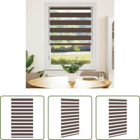 Fensterrollo - Zebra-Rollo 100,9 x 175 cm, Stoffbreite 96,7 cm, Kaffeebraun (1/5)