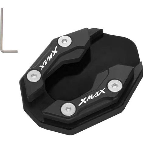 (Noir) Compatible avec YAMAHA XMAX300 XMAX250 2017-2024 Accessoires Béquille latérale, extension de béquille, plaque de support maxpower (1/4)