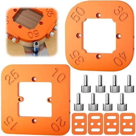 Lot de 2 gabarits de fraisage - R10 R15 R20 R25 R30 R35 R40 R50 - Outil de positionnement 4 en 1 pour le travail du bois - Outil de bricolage (1/5)