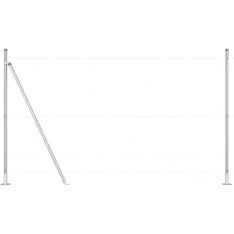 Poteaux de clôture avec plaques de base 26 pcs Ø32mm 83,5cm Acier galvanisé CFW3877769 (1/5)