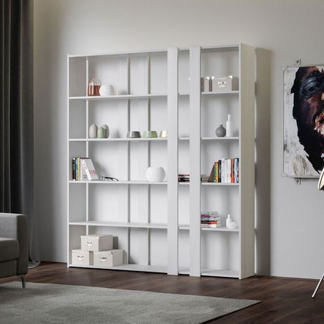 Libreria Moderna 5 Ripiani 178x36x204 cm in nobilitato Bianca (1/3)