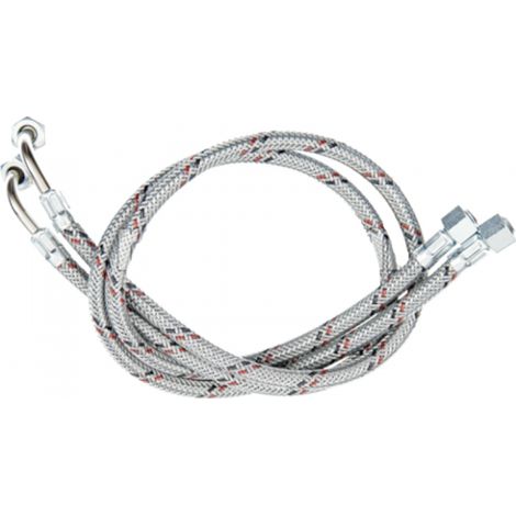 Pack 2 Tubos Flexibles 750mm  Conexión 1/4" x 1/4" H-H con Codo  Resistente hasta 90ºC  Latiguillos Reforzados