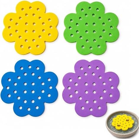 Abreuvoir Abeilles Flottant, Île Flottante Abeilles pour Jardin et Bassin, Abreuvoir Insectes Jardin en Forme de Fleur (1/5)