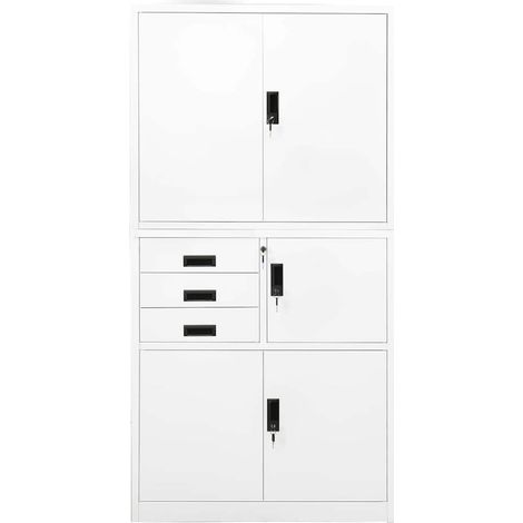 Maison Exclusive - Armario de oficina de acero blanco 90x40x180 c (1/5)