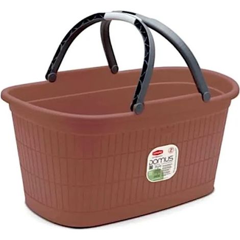 Cesta Bucato Multiuso Ovale Domus Mocha Mousse con Manici 58 x 38 x 29,5 cm