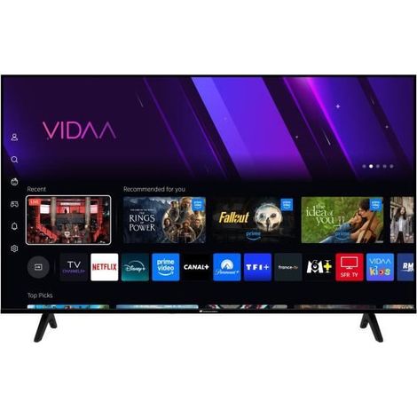 Continental Edison – TV LED UHD 55" (139 cm) – 3xHDMI – 2xUSB – Noir – Technologie de connectivité avancée – CELED55SV2UD25B6