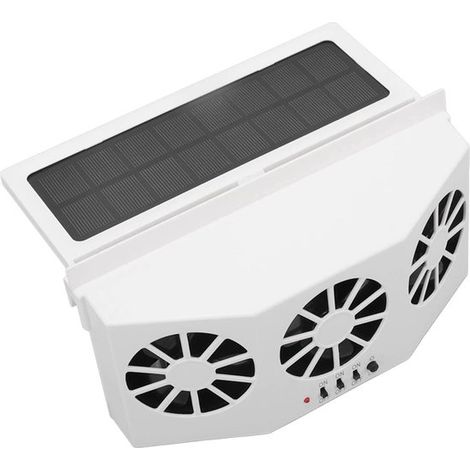 Enfriador de coche con energía solar，ventilador de coche de bajo consumo con 3 ventiladores para mayor comodidad en el asiento trasero (1/4)