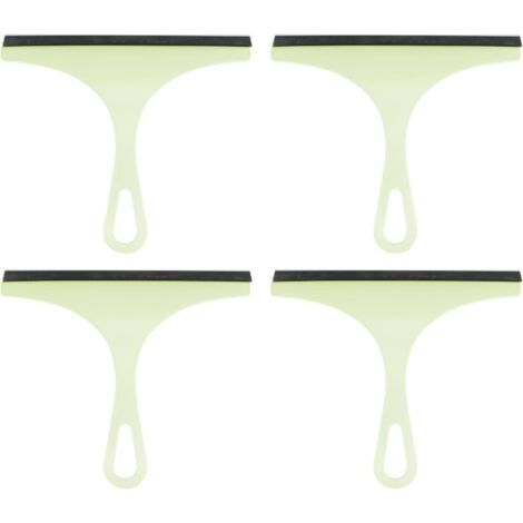 Lot de 4 raclettes de douche de 22,9 cm de long, outil de nettoyage de lame d'eau, raclette de miroir domestique avec trou pour le nettoyage de pare-brise, fenêtre et porte en verre, vert (1/5)