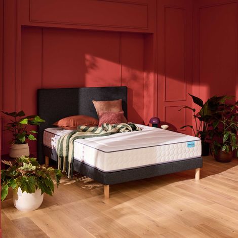 Ensemble sommier et matelas 90x200 cm ressorts et mémoire de forme ferme Merinos Beauty Bed (1/5)