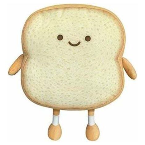 QORVA-Toast pain tranché oreiller en peluchCoton nourriture canapé oreiller pain mignon jouet pour enfants petit pain tranché, Ensoleillé