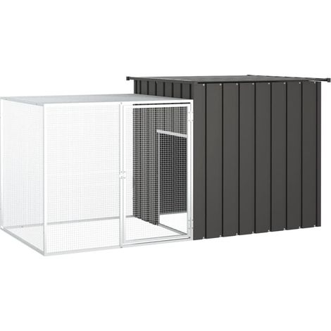 Clapier 200 x 91 x 100 cm acier galvanisé anthracite