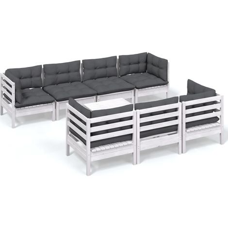 Maison Exclusive - Set Salotto da Giardino con Cuscini 8 pz Legno Massello di Pino (1/5)