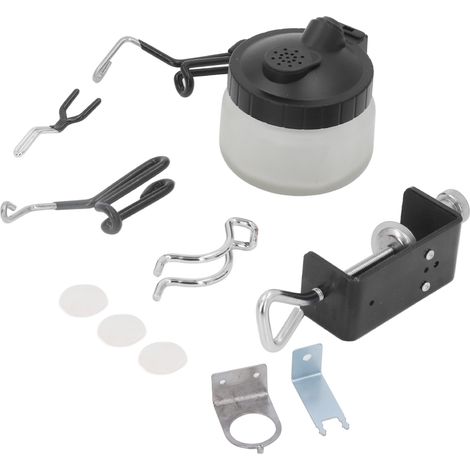 Support d'aérographe sur établi, en acier inoxydable et en verre, facile à assembler, rotatif à 360 degrés, support d'aérographe à clipser, adapté aux artistes. (1/5)