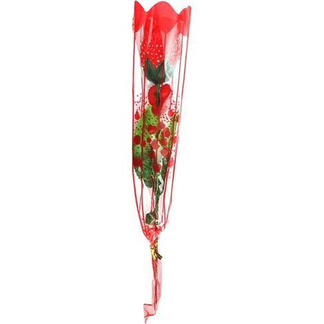Rose rouge clignotante à LED de 30 cm - Tige scintillante, parfaite pour la Saint-Valentin, la fête des mères, les mariages, les anniversaires et les bouquets à faire soi-même. (1/2)