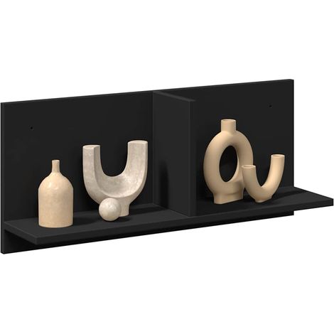 Wandschrank 70x16,5x30 cm Schwarz Holzwerkstoff
