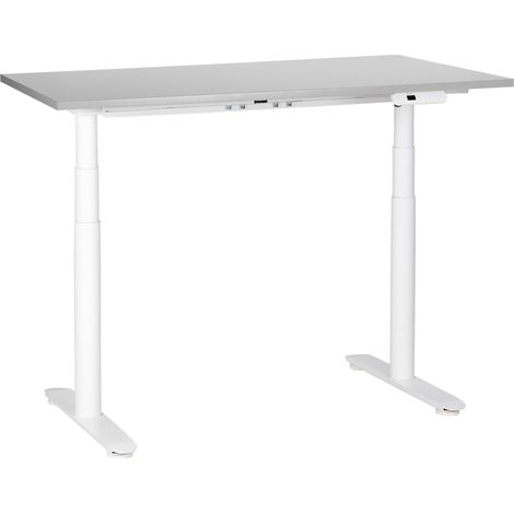 Scrivania regolabile in altezza elettricamente grigio e nero 120 x 72 cm DESTINAS