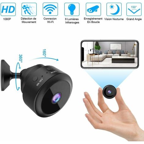 Mini Camera Cachée WiFi Petite, Full HD 1080P de Surveillance de Sécurité Bébé Caméra sans Fil avec Vision Nocturne et Détection de Mouvement Micro Caméra Intérieure/Extérieure (1/4)