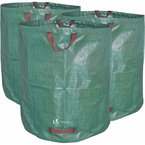 royaluxe - Lot de 3 Sac Jardin 272L Sacs de déchets Jardin résistants Sac à déchets de Jardin Sac déchet en PP Robuste Lot de 3 Sacs à déchets de Jardin Sacs Poubelle de Jardin (1/5)