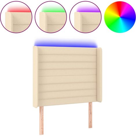 Maison Exclusive - Testiera a LED Crema 103x16x118/128 cm in Tessuto