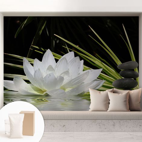 Papier peint intissé avec imprimé installation simple qualité excellente sans désordre - Colle incluse gratuite Lys et méditation 208x146 cm (1/5)