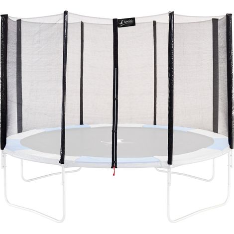 Filet de sécurité pour trampoline Ø 430cm – Résistant en polyéthylène 90gr/m² – Accès facile par fermeture éclair – Fixation avec attaches élastiques – Kangui
