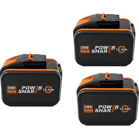 Batterie Lithium, Capacité 12000mAh, Compatible avec les Outils Worx, 15C-12.0Ah X3 (1/2)