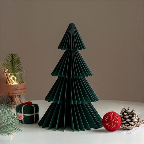 Arbre De Noël En Papier - Repliable - Décor Festif Pour Intérieur - Tableau - Cheminée - Bureau - 1 Pièce (1/3)