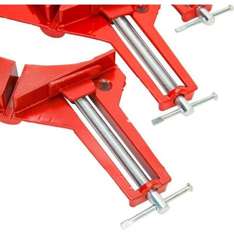Serre-joint Angle Droit - 90 Degres - Aluminium Et Acier - Pour Assemblage Bois Cadre Photo - 75 mm - Lot De 4 (1/5)