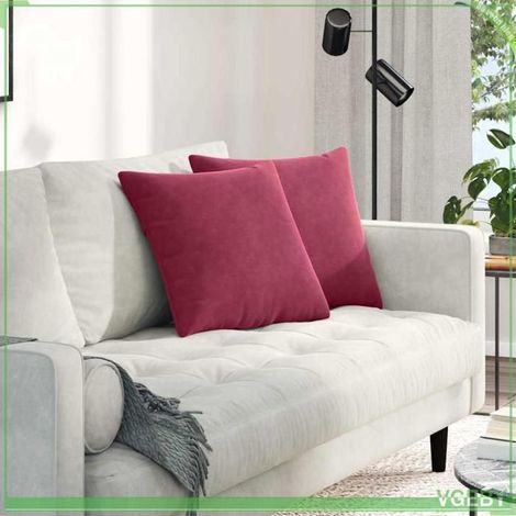 Coussins de canapé - FAFEISY - Moderne - Bordeaux - 45 x 45 cm - Velours côtelé (1/5)