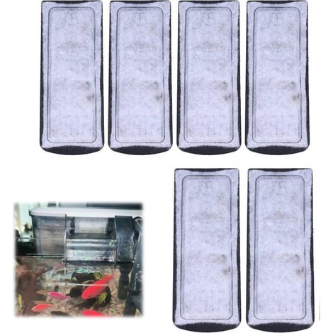 Lot de 6 cartouches de filtration de remplacement pour filtre suspendu d'aquarium
