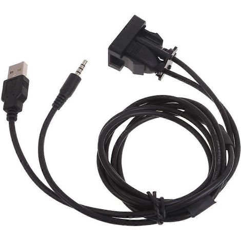 Einfach zu bedienendes USB-Verlängerungskabel für Armaturenbrettmontage mit USB- und 3,5-mm-Anschluss