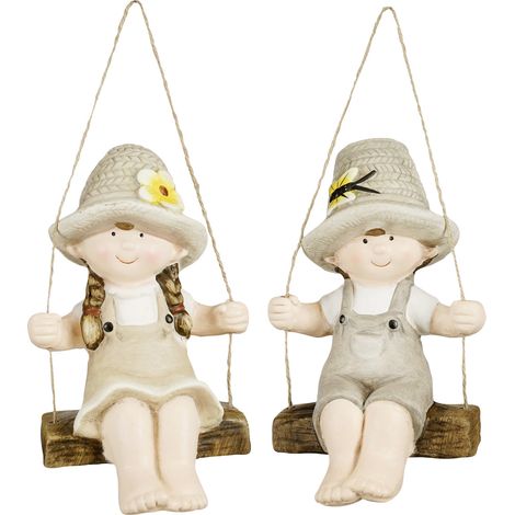 Mica Decorations Kind Keramik 18 x 13 x 16 cm beige-grau Dekofigur