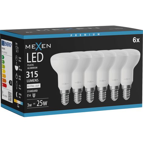 Mexen Nova 6x Ampoule LED E14, R50, 3W, Neutre - 4000K, 315 lm - L103-E14-0340-01x06 (1/3)